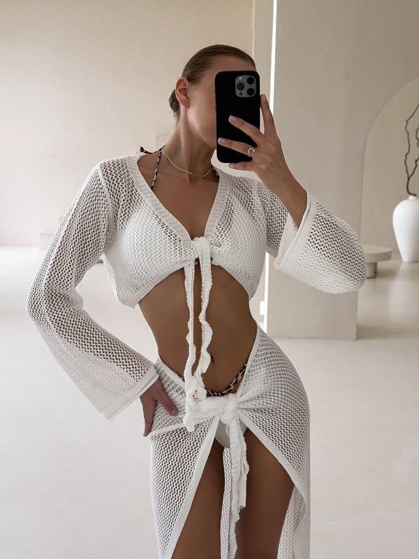 Пляжний комплект накидка + спідниця