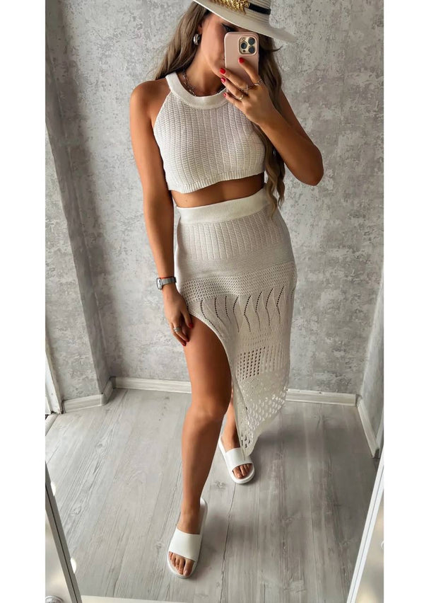 Пляжний костюм топ і спідниця